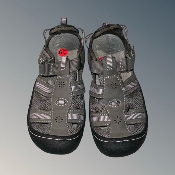 JSport by Jambu Women's Regatta Flat Sandals Gray Size 6.5 - Picture 2 of 5